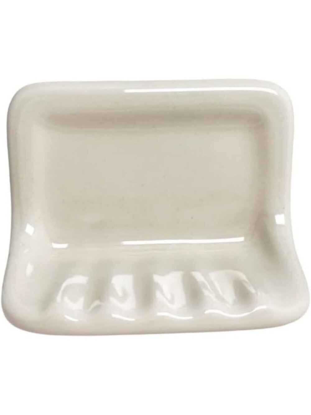 Stylish Almond Glazed Ceramic Soap Dish - Wall-Mount, Easy Tile Installation
